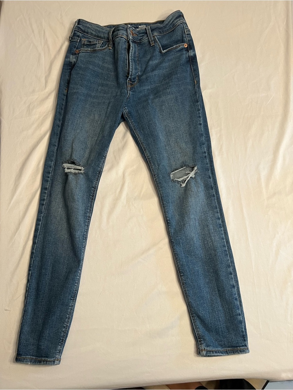 Old Navy Blue Skinny Jeans with Knee Rips
